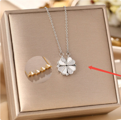 Luxury Necklace Stainless Steel Crystal Heart Jewelry For Women