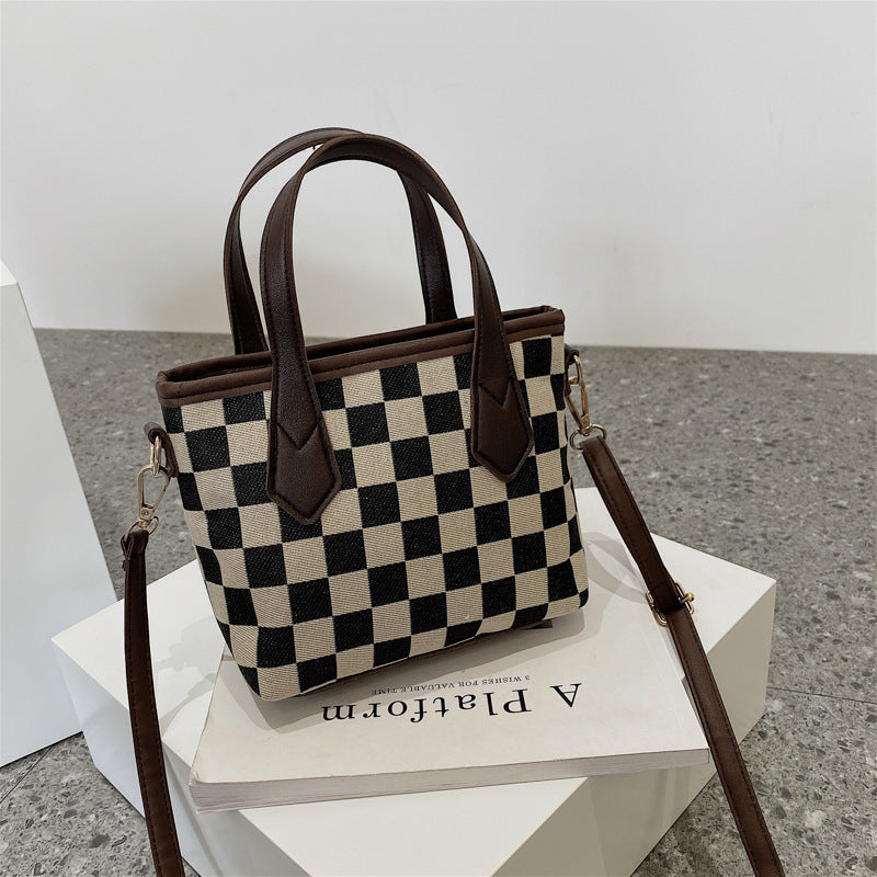 Fashion Houndstooth Shoulder Bags Portable Women