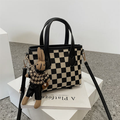 Fashion Houndstooth Shoulder Bags Portable Women