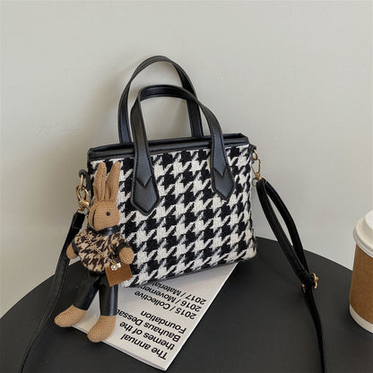 Fashion Houndstooth Shoulder Bags Portable Women