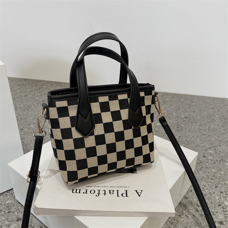 Fashion Houndstooth Shoulder Bags Portable Women