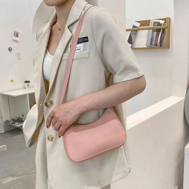 Women's Fashion Handbags Retro Solid Color