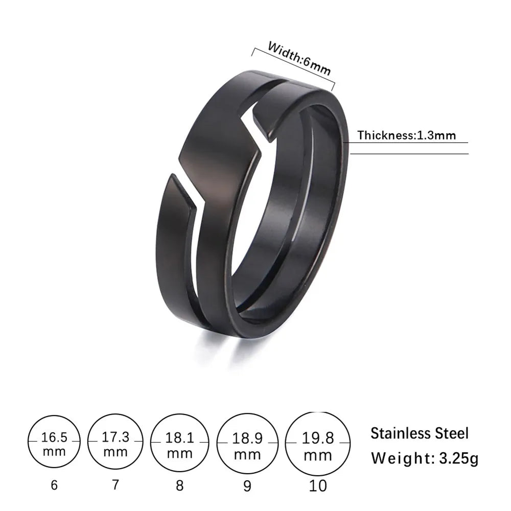 Skyrim Fashion Simple Stainless Steel Couple Ring for Women