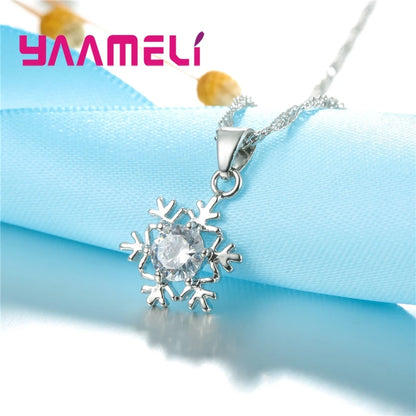 Qualified Snowflake Women 925 Sterling Silver Color Jewelry Set