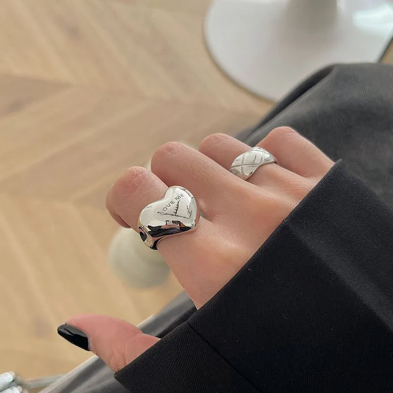 Silver Color Rings for Women Accessories New Trendy