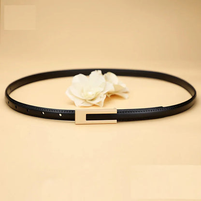 Women Korean Fashionable PU Leather Thin Waist Strap