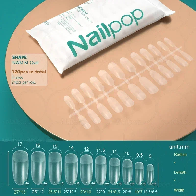 NAILPOP 120pcs Fake Nails Full Cover