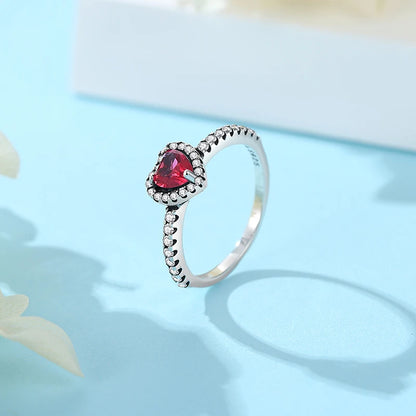 Original 925 Sterling Silver Rings For Women Crown Love Heart