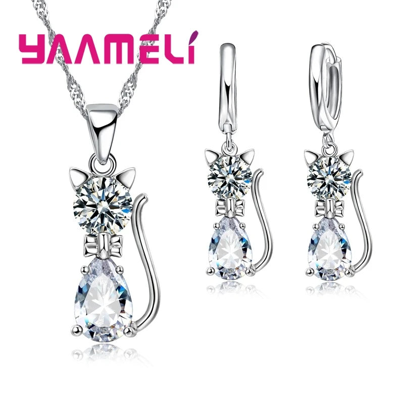 Real 925 Sterling Silver Color Jewelry Sets for Woman