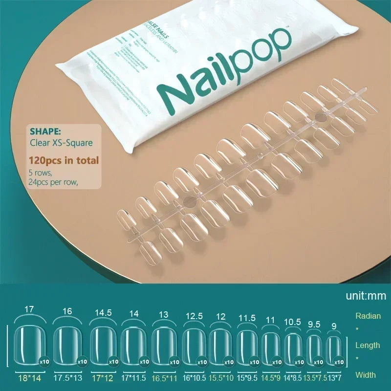 NAILPOP 120pcs Fake Nails Full Cover