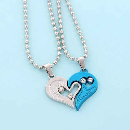 Good Simple Quality Couple Pendant Necklace Electrocardiogram