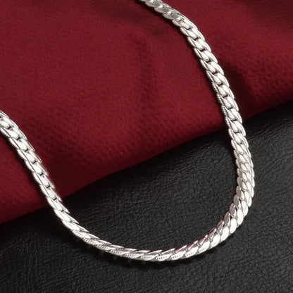 20-60cm 925 Sterling Silver Luxury Brand Design Noble Necklace Chain For Woman