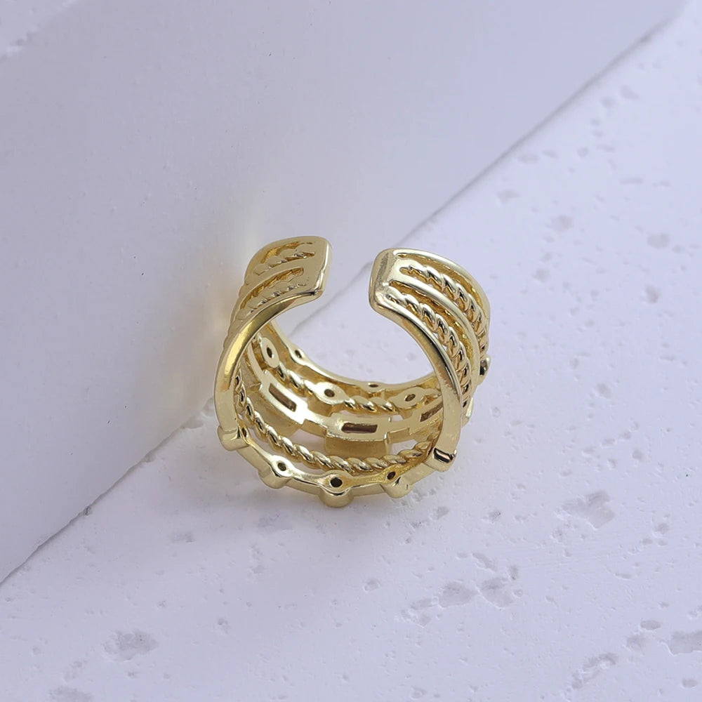 Stainless Steel 18 K Gold Plated Sun Rings for Women