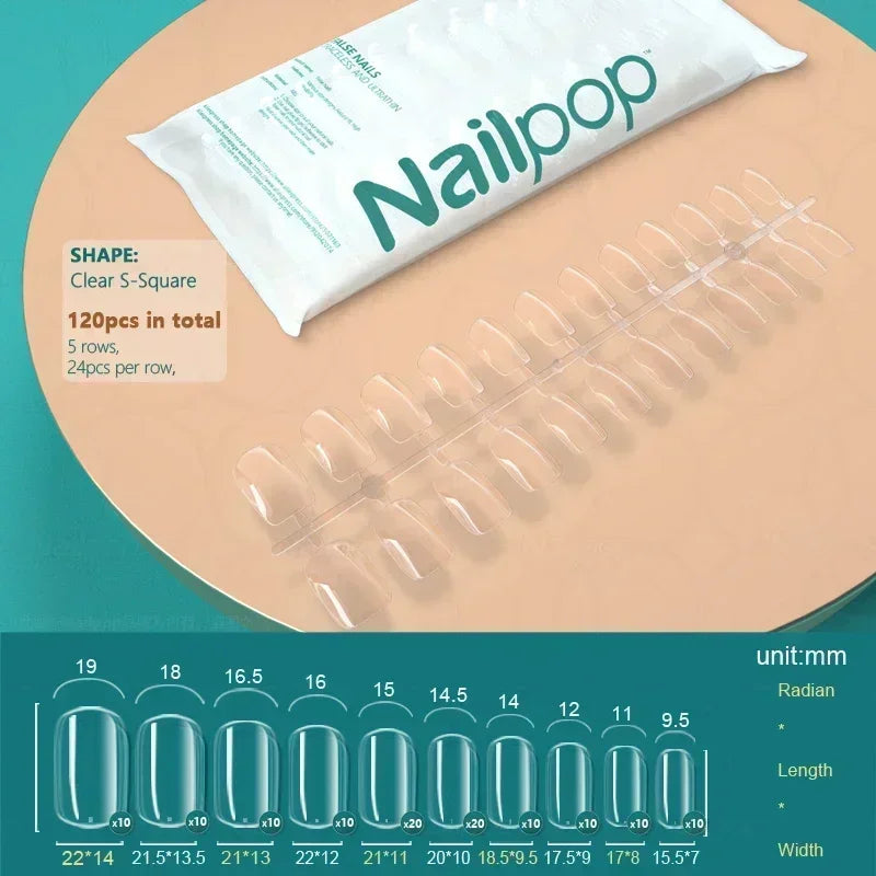 NAILPOP 120pcs Fake Nails Full Cover