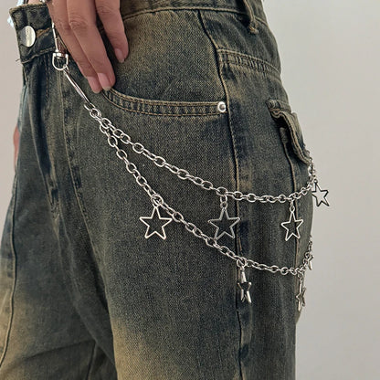 Jeans Pannts Chain Belts For Women Punk Metal Crescent