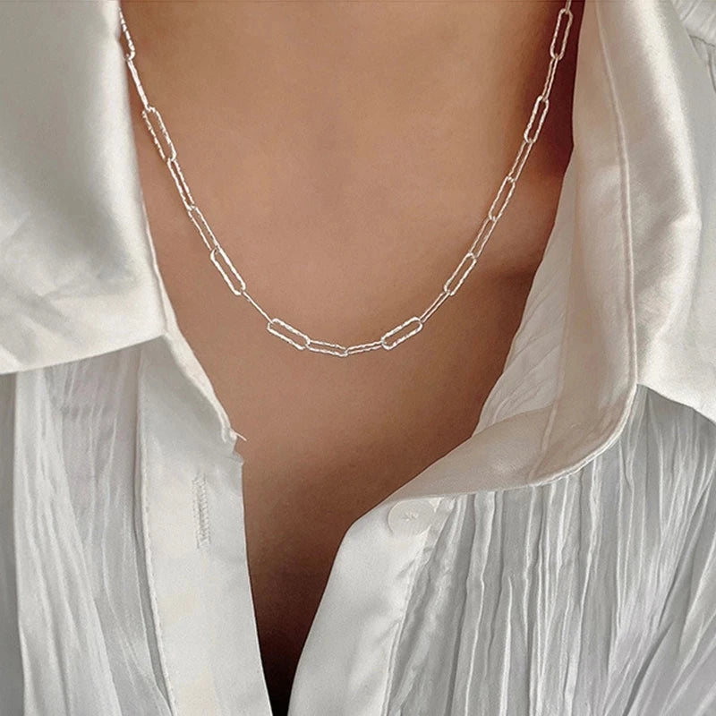 Popular Silver Colour Sparkling Clavicle Chain Choker Necklace For Women