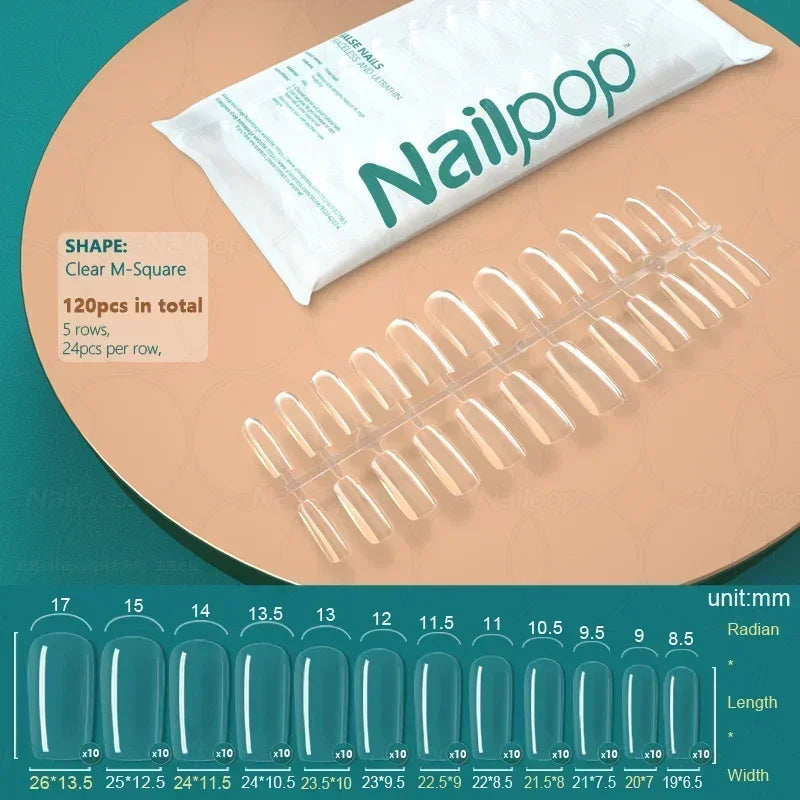 NAILPOP 120pcs Fake Nails Full Cover