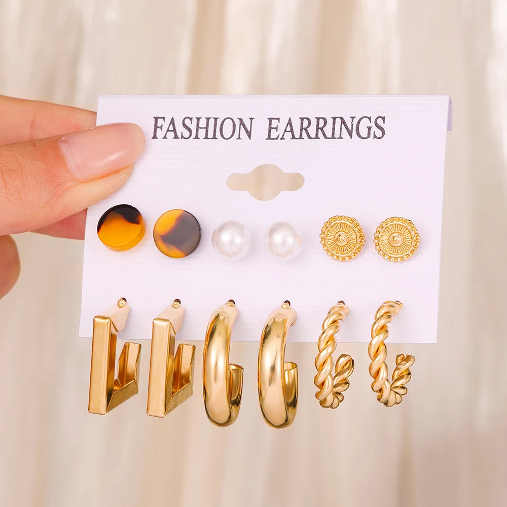 12 Piece Set Women Fashion Earrings