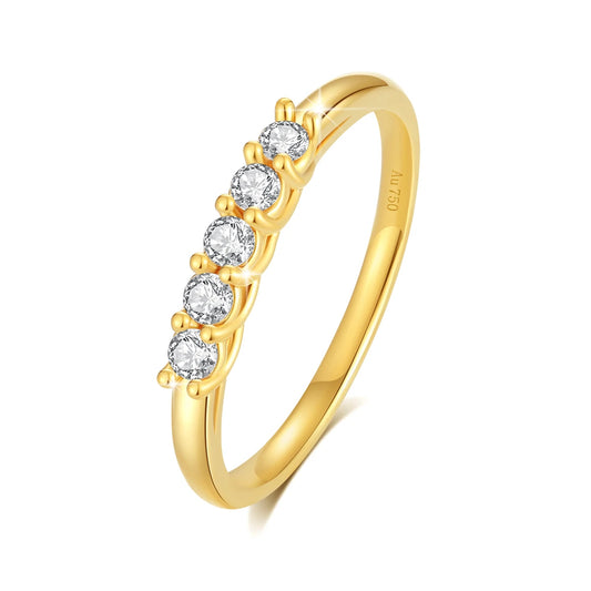 18k Gold Ring 750 With Certificate European K Gold Moissanite Jewelry For Women