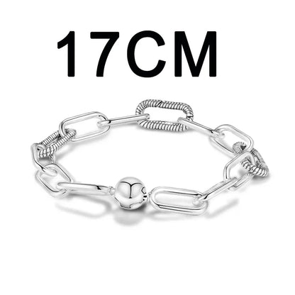 Silver Plated Link Bracelet Fit Original PAN Me Charm Beads Diy Jewelry