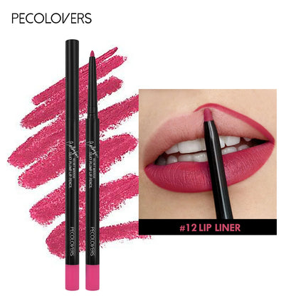 Waterproof Matte Lipliner Pencil Red Contour Tint 12 Colors