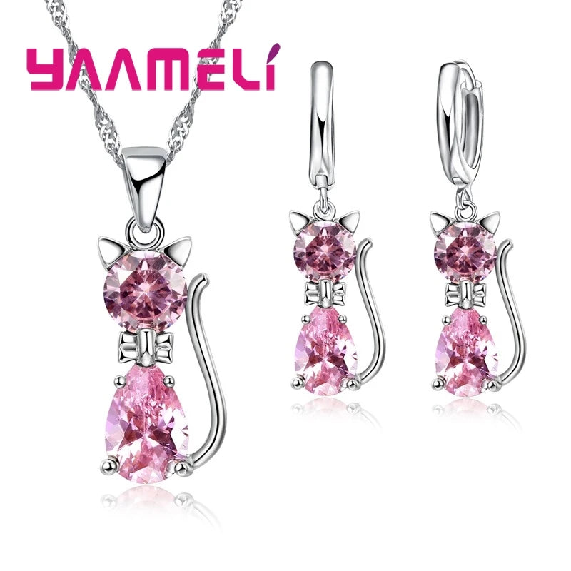 Real 925 Sterling Silver Color Jewelry Sets for Woman