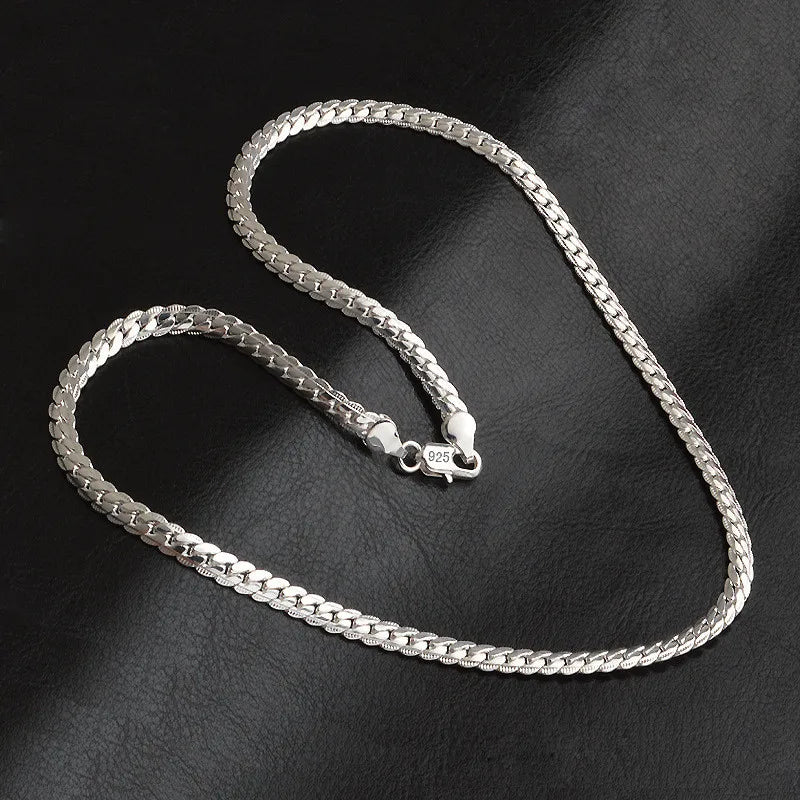 20-60cm 925 Sterling Silver Luxury Brand Design Noble Necklace Chain For Woman