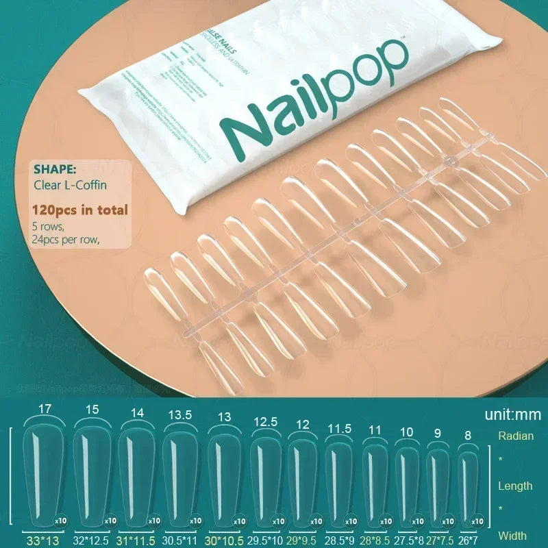 NAILPOP 120pcs Fake Nails Full Cover