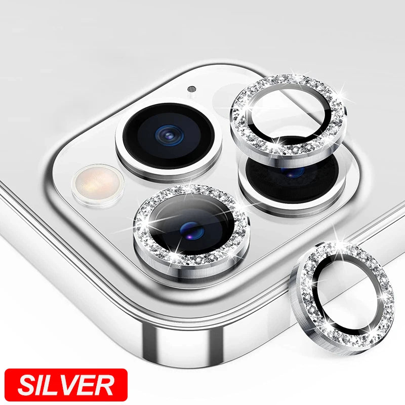 Camera Lens Protector For iPhone 11 12 13 Pro Max Mini 14 15 Pro Max Diamond Metal Protective