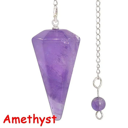 Natural Stone Quartz Agates Pendant Reiki Healing Cone Amethyst Charm