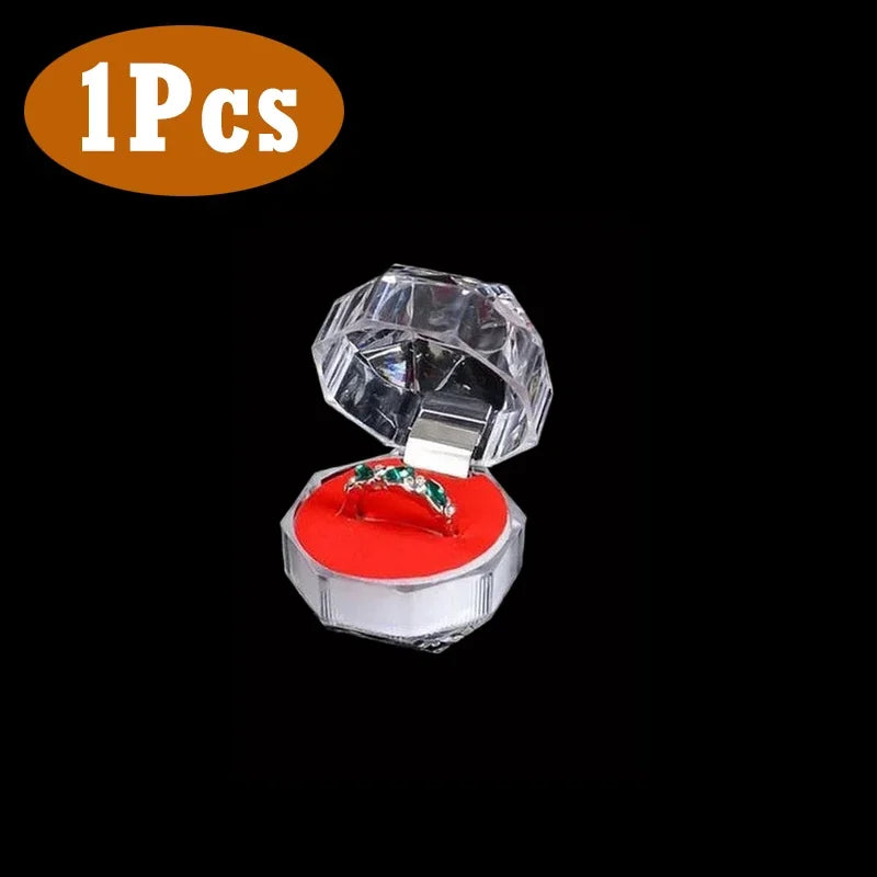 20PCS Acrylic Crystal Ring Earring Storage Display Boxes