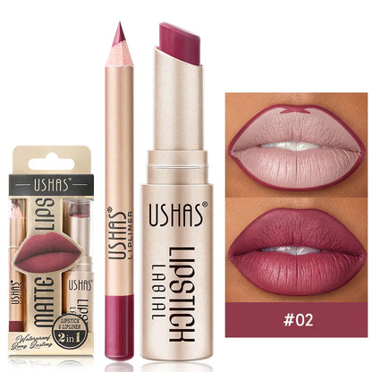 12 Color Lip Liner + LIPSTICK Set