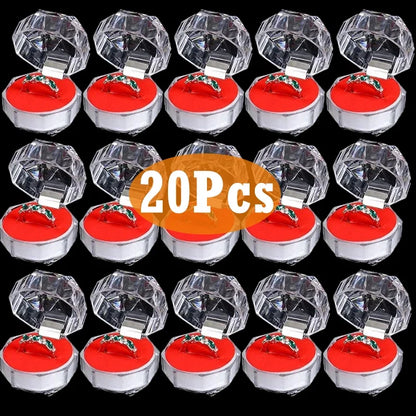 20PCS Acrylic Crystal Ring Earring Storage Display Boxes