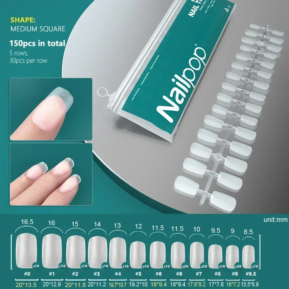 NAILPOP 120pcs Fake Nails Full Cover