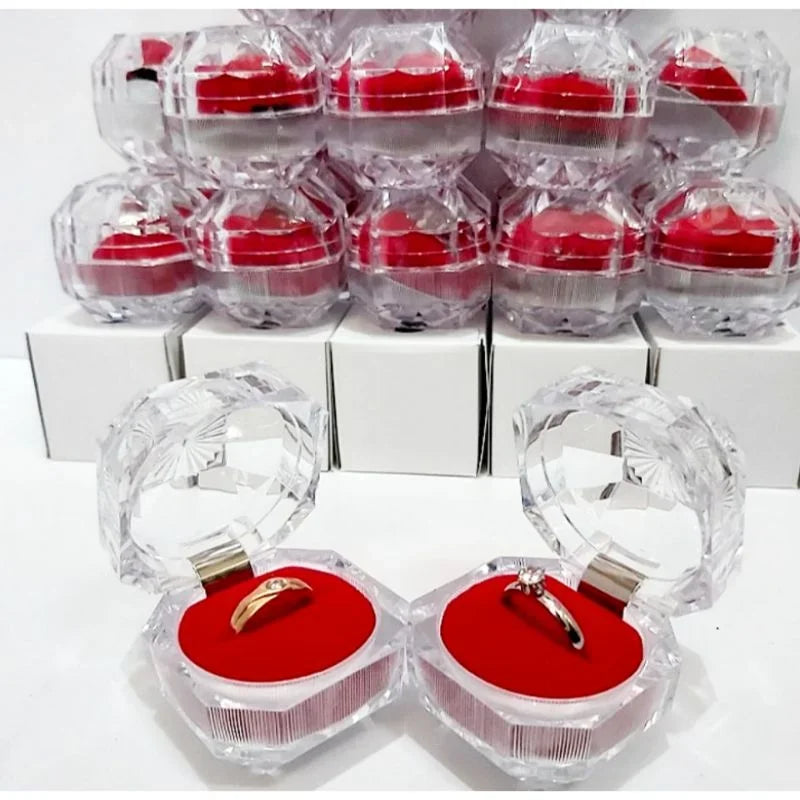 20PCS Acrylic Crystal Ring Earring Storage Display Boxes