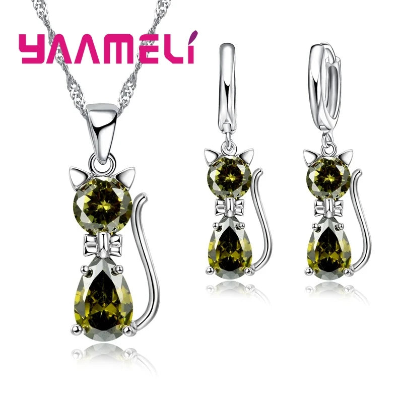 Real 925 Sterling Silver Color Jewelry Sets for Woman