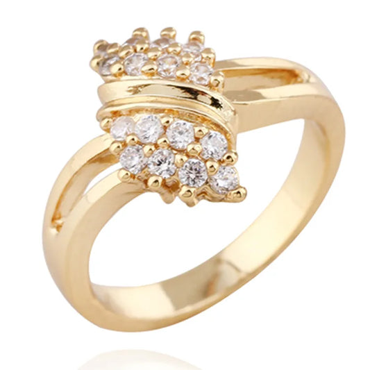 100% 14K Gold Diamond Charm Lady Rings for Women Bohemia