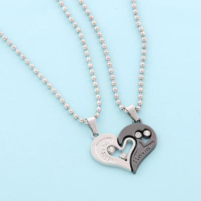 Good Simple Quality Couple Pendant Necklace Electrocardiogram