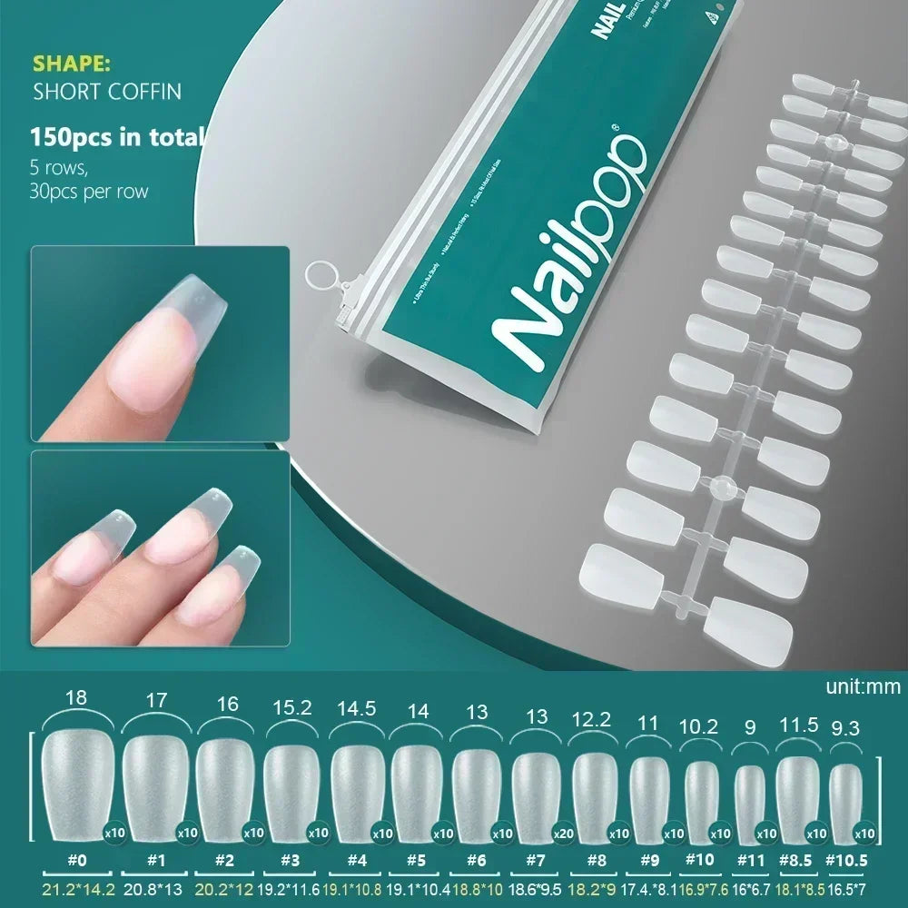 NAILPOP 120pcs Fake Nails Full Cover