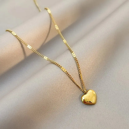 1pcs Gold-color Necklace Ms Simple Fashion Peach Heart