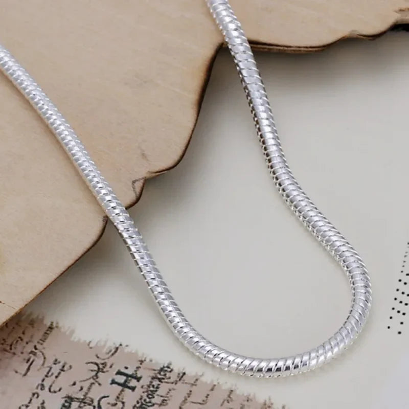 925 Sterling Silver 3MM Snake Chain Bracelets