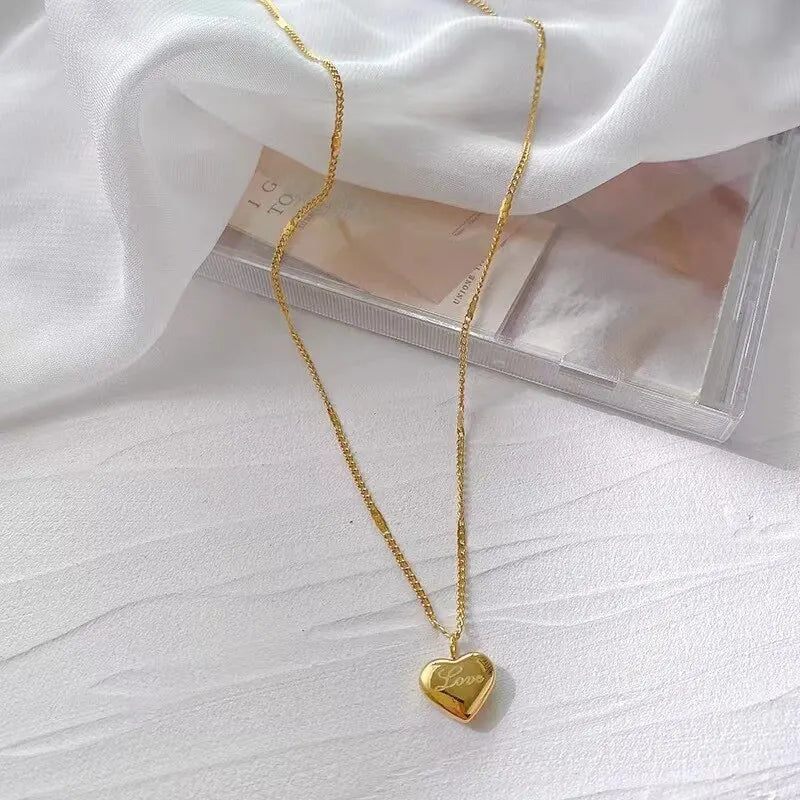 1pcs Gold-color Necklace Ms Simple Fashion Peach Heart