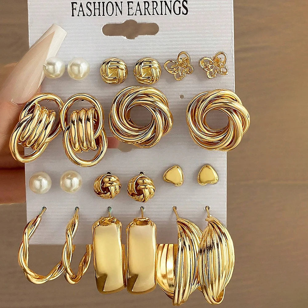 12 Piece Set Women Fashion Earrings