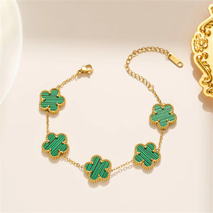 Stainless Steel Hot Selling Gold Plated Clover Charm Bracelet For Women