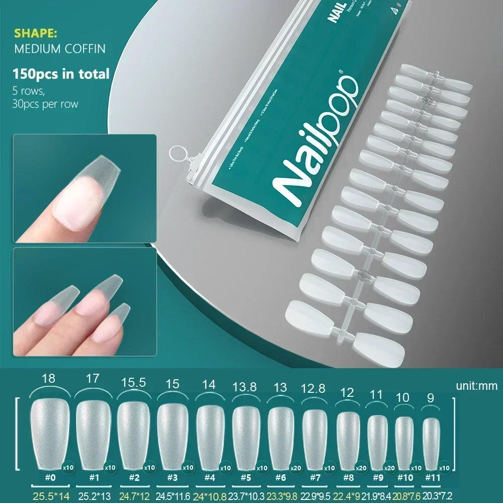 NAILPOP 120pcs Fake Nails Full Cover