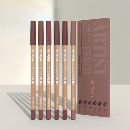 Lip Liner Pencil Set, Weightless Precise Liner with Super Soft Blendable Texture Matte Soft