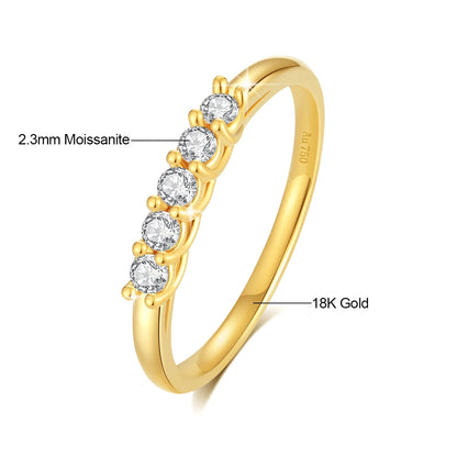 18k Gold Ring 750 With Certificate European K Gold Moissanite Jewelry For Women