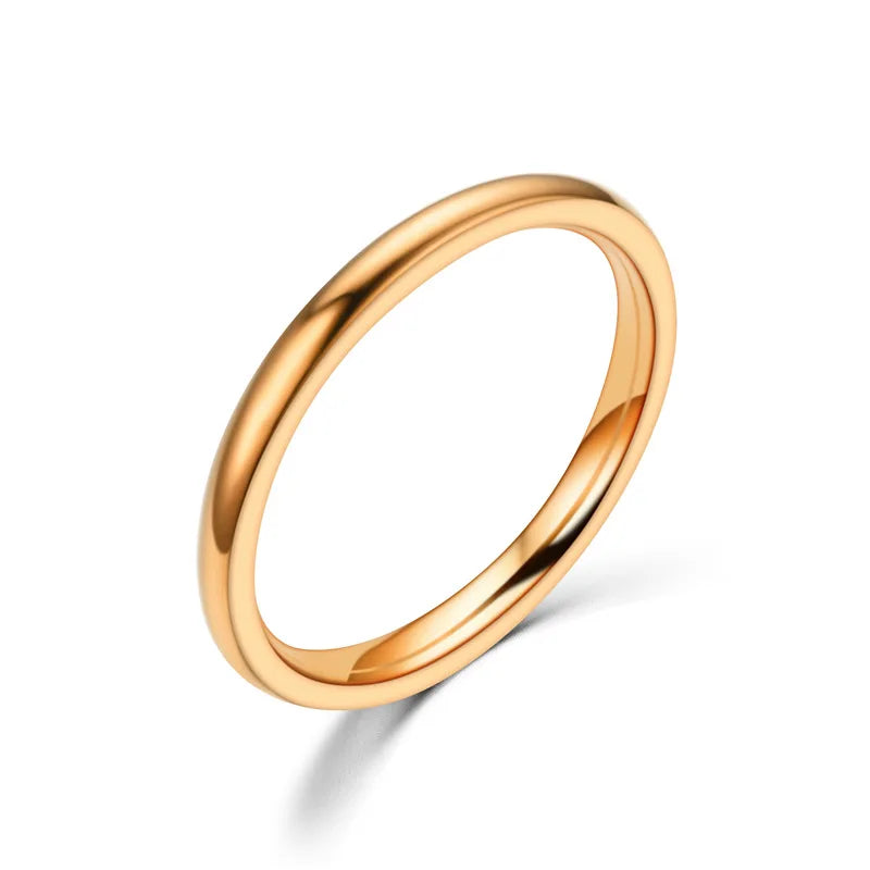 Thin Stainless Steel Rings Rose Gold Titanium Steel Rings for Women Girl