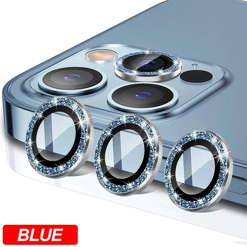 Camera Lens Protector For iPhone 11 12 13 Pro Max Mini 14 15 Pro Max Diamond Metal Protective