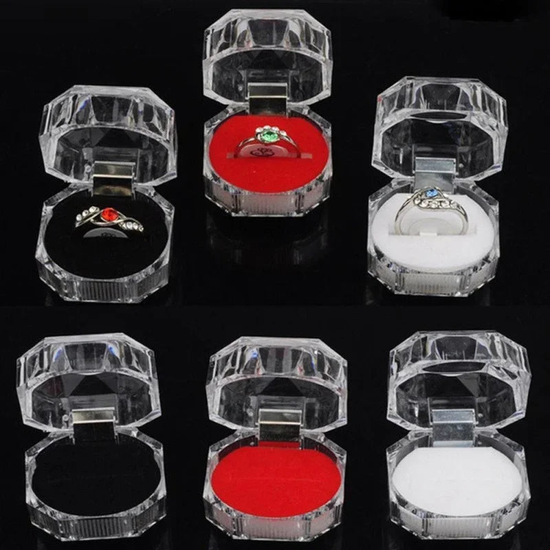 20PCS Acrylic Crystal Ring Earring Storage Display Boxes